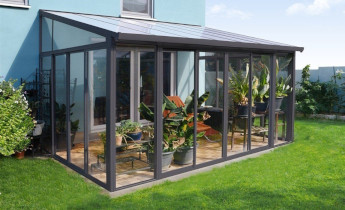 Зимний сад с односкатной крышей