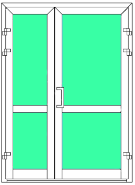 Полуторные распашные двери