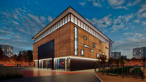 Фасад из алюминиевых композитных панелей