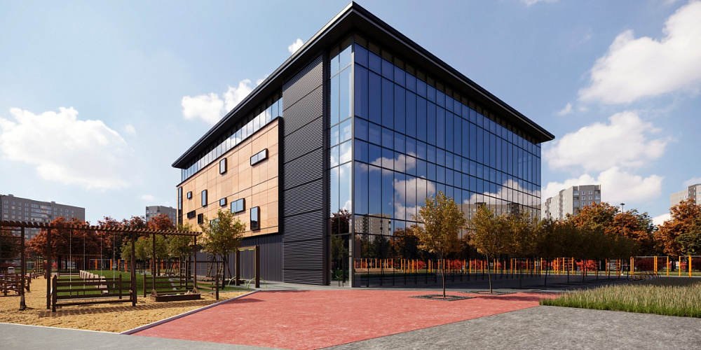 Фасад из алюминиевых композитных панелей