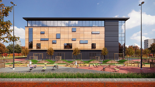 Фасад из алюминиевых композитных панелей