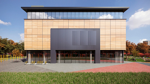 Фасад из алюминиевых композитных панелей