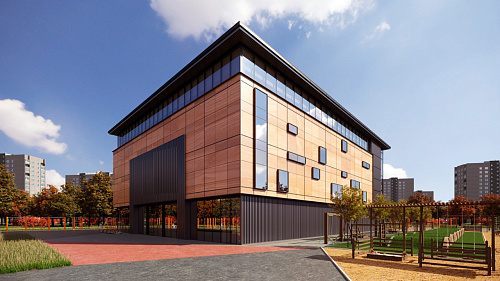 Фасад из алюминиевых композитных панелей